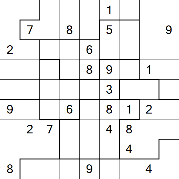Jigsaw Sudoku - Difficile