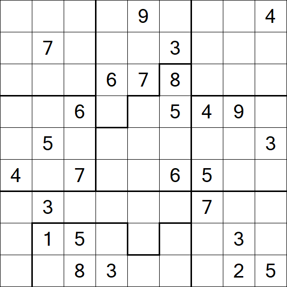 Jigsaw Sudoku - Difficile