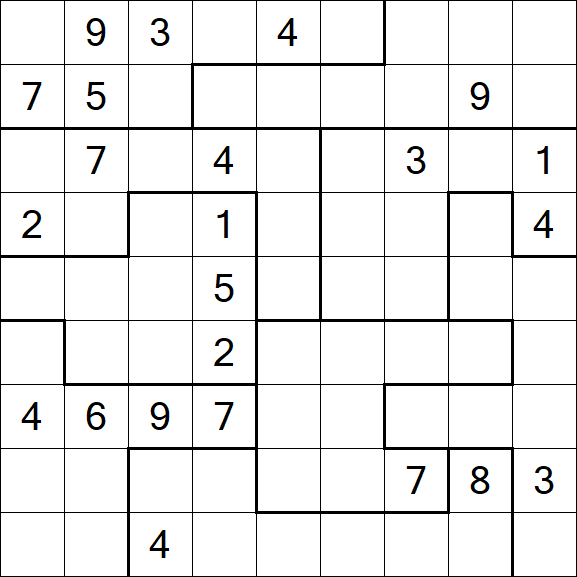 Jigsaw Sudoku - Difficile