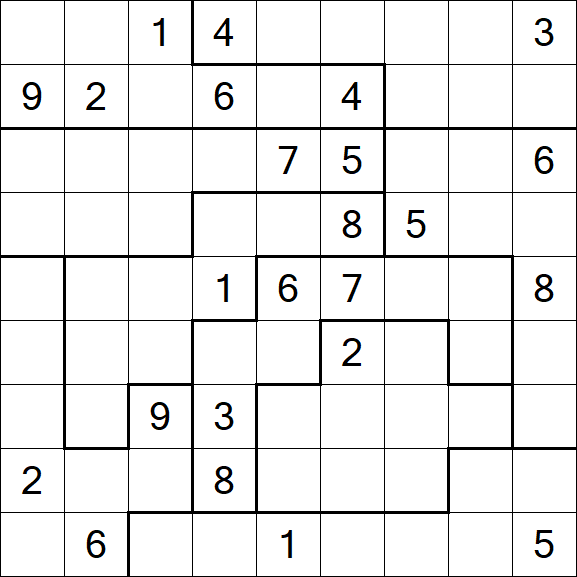 Jigsaw Sudoku - Difficile