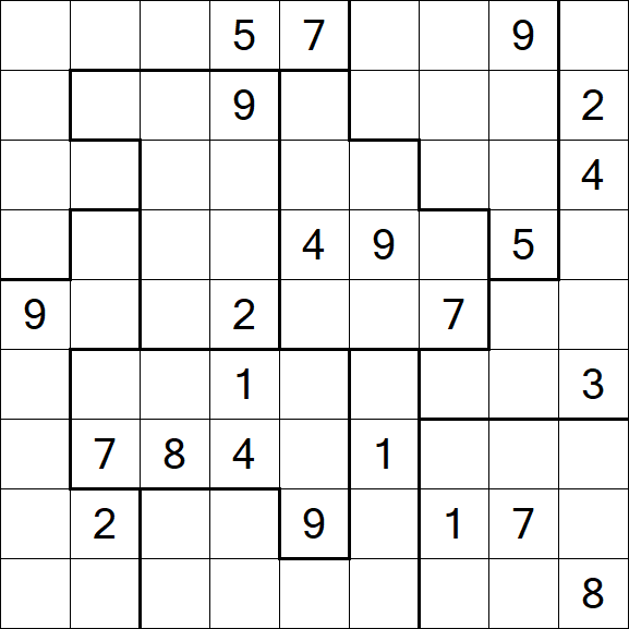 Jigsaw Sudoku - Difficile