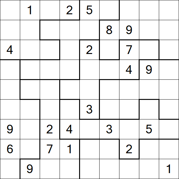 Jigsaw Sudoku - Difficile
