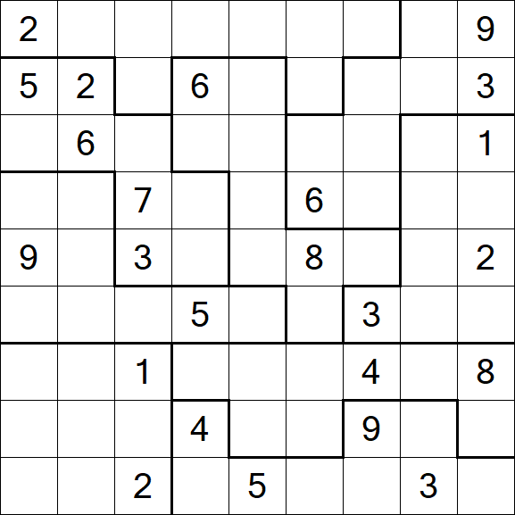 Jigsaw Sudoku - Difficile