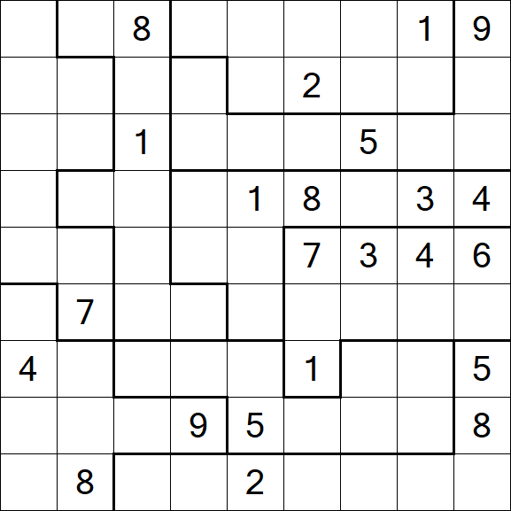 Jigsaw Sudoku - Difficile