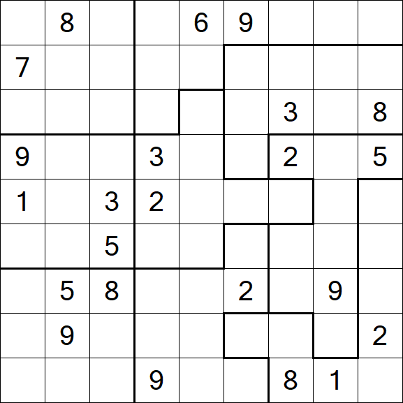 Jigsaw Sudoku - Difficile