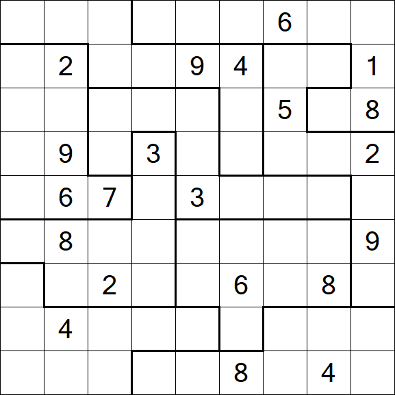 Jigsaw Sudoku - Difficile