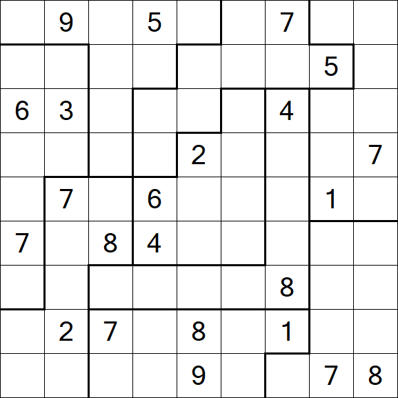 Jigsaw Sudoku - Hard