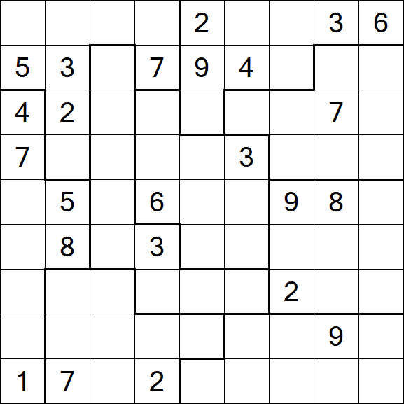 Jigsaw Sudoku - Difficile