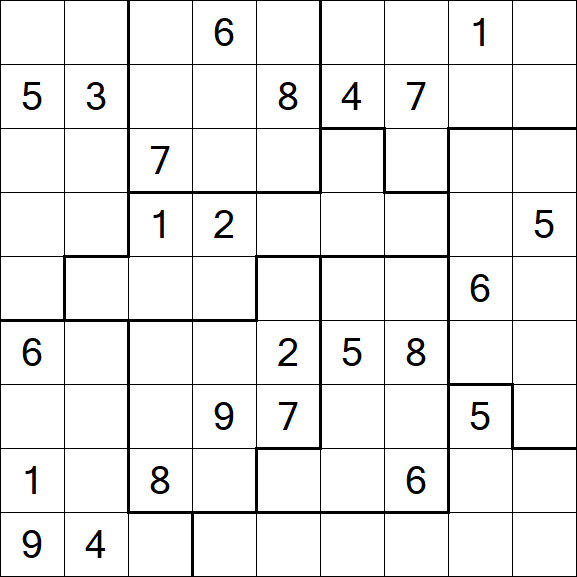 Jigsaw Sudoku - Difficile