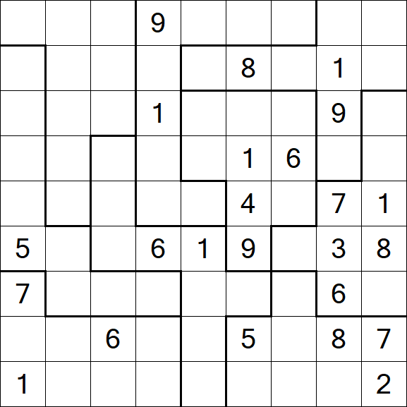 Jigsaw Sudoku - Difficile