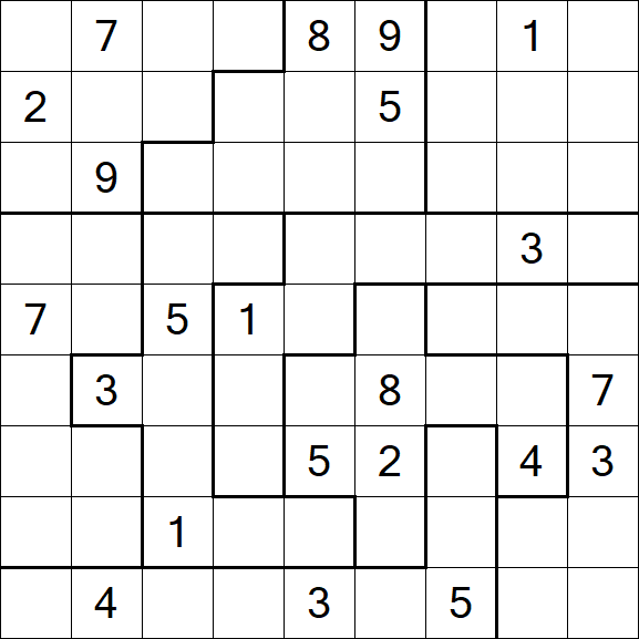 Jigsaw Sudoku - Difficile