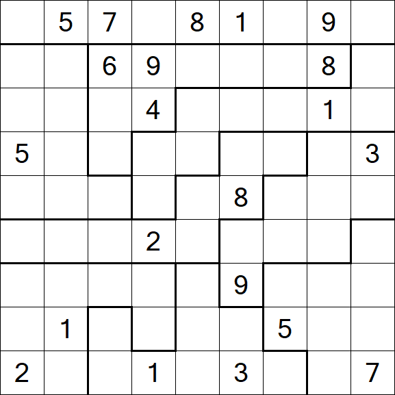 Jigsaw Sudoku - Difficile