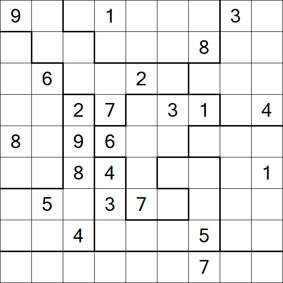 Jigsaw Sudoku - Difficile