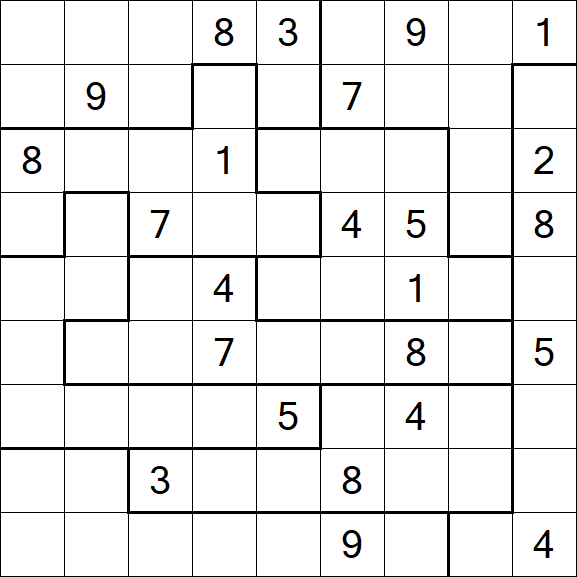 Jigsaw Sudoku - Difficile