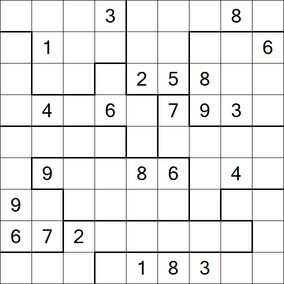 Jigsaw Sudoku - Difficile