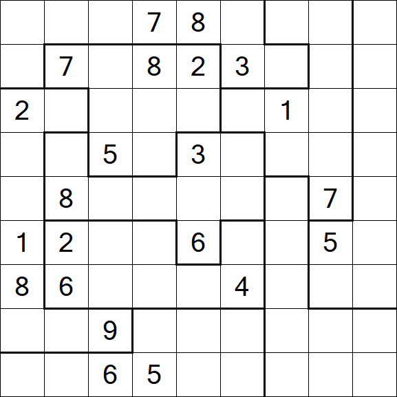 Jigsaw Sudoku - Hard