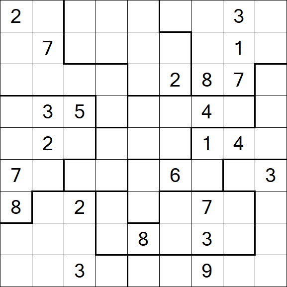 Jigsaw Sudoku - Difficile