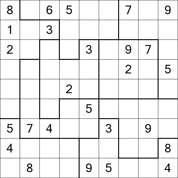 Jigsaw Sudoku - Hard
