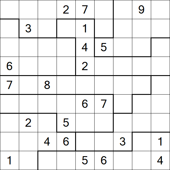 Jigsaw Sudoku - Difficile