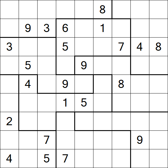 Jigsaw Sudoku - Difficile