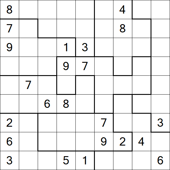 Jigsaw Sudoku - Hard
