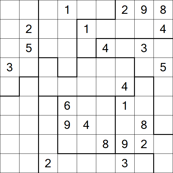 Jigsaw Sudoku - Difficile