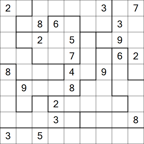 Jigsaw Sudoku - Difficile