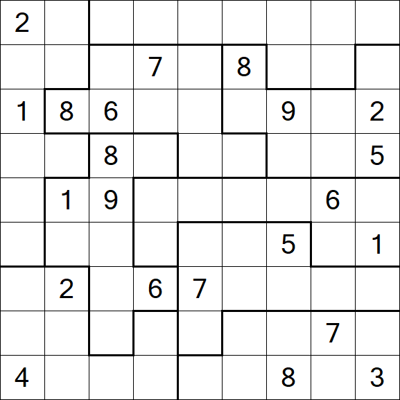 Jigsaw Sudoku - Hard