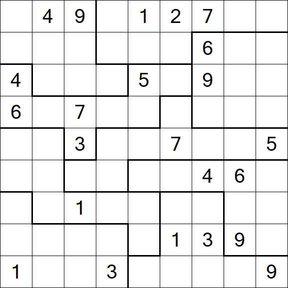 Jigsaw Sudoku - Difficile