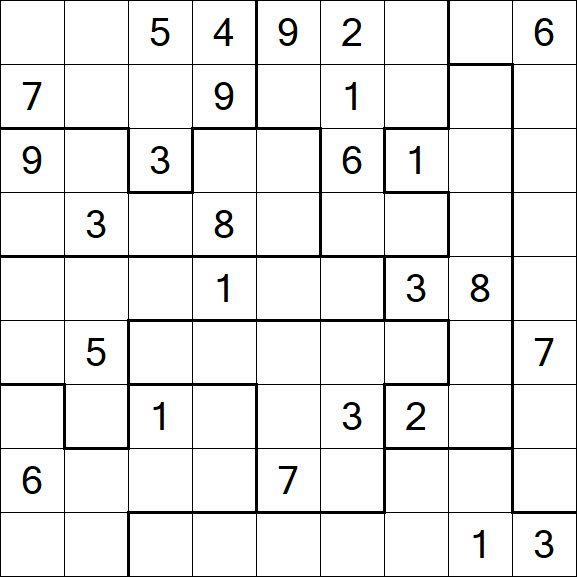 Jigsaw Sudoku - Difficile
