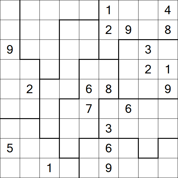 Jigsaw Sudoku - Difficile