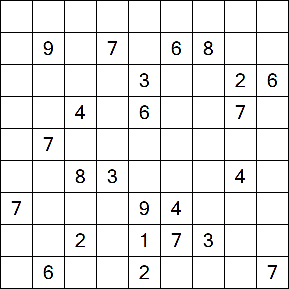 Jigsaw Sudoku - Difficile