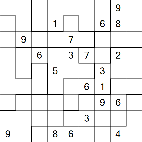 Jigsaw Sudoku - Difficile
