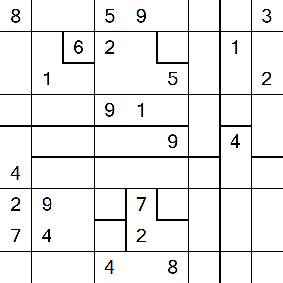 Jigsaw Sudoku - Difficile