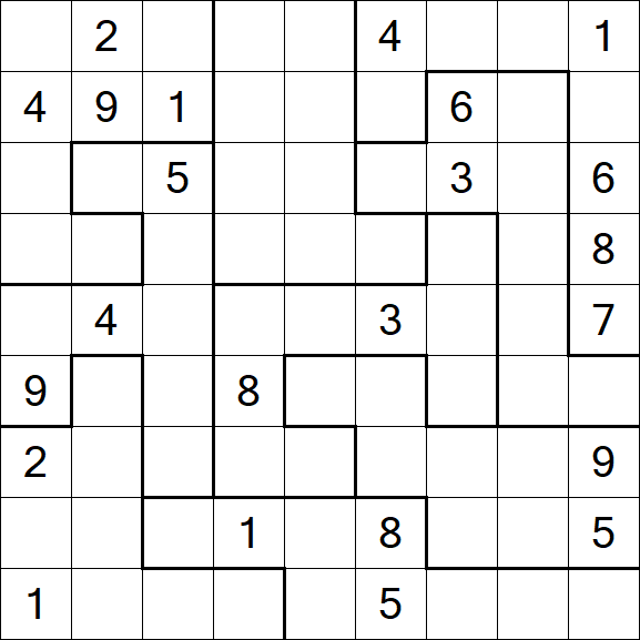 Jigsaw Sudoku - Difficile