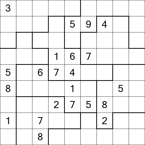 Jigsaw Sudoku - Difficile