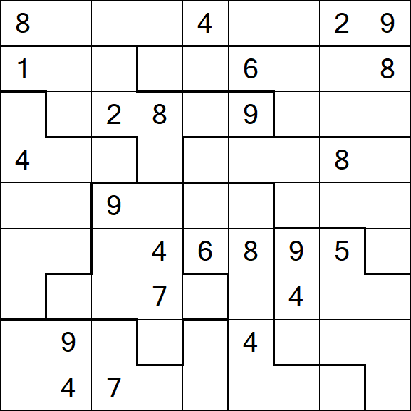 Jigsaw Sudoku - Difficile