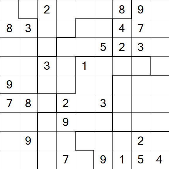 Jigsaw Sudoku - Difficile