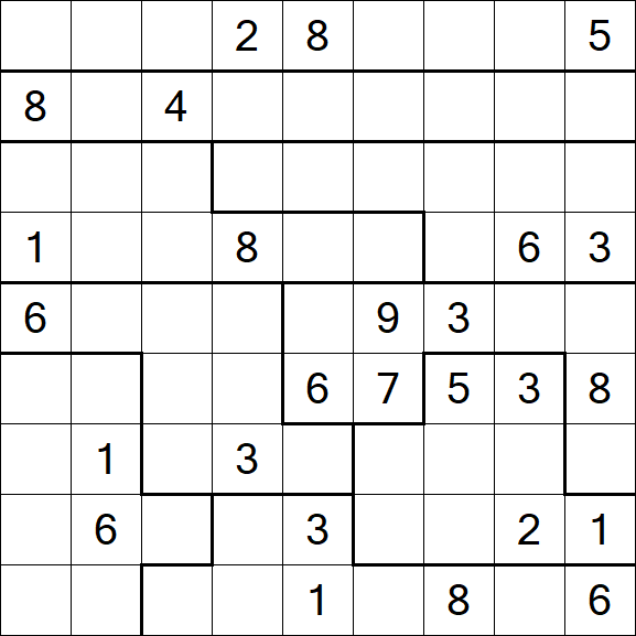 Jigsaw Sudoku - Schwierig