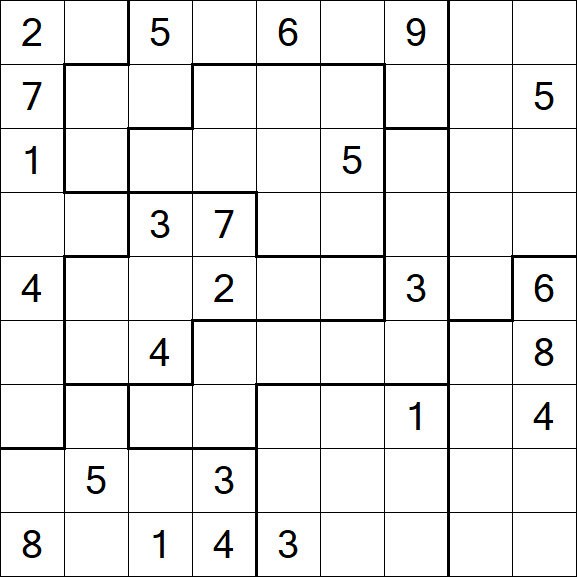 Jigsaw Sudoku - Difficile