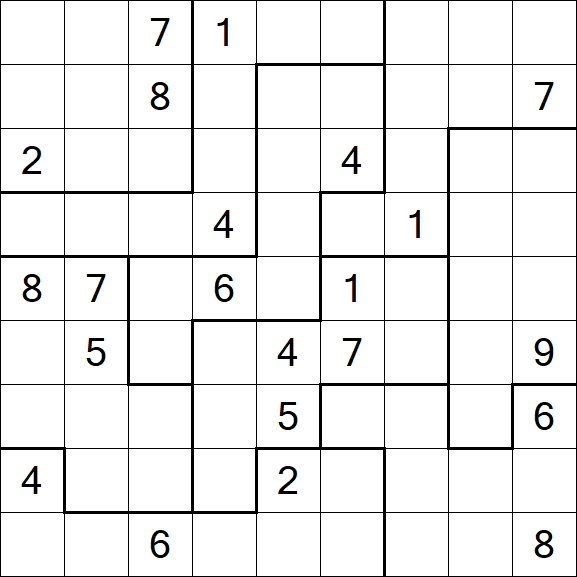 Jigsaw Sudoku - Difficile