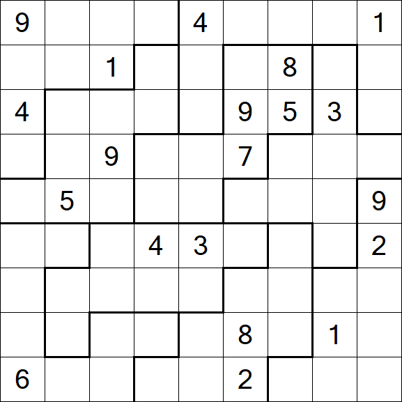 Jigsaw Sudoku - Difficile
