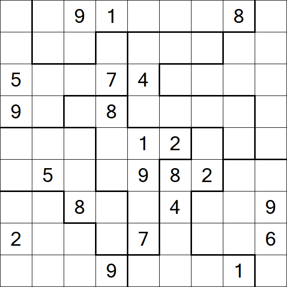Jigsaw Sudoku - Difficile