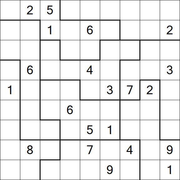 Jigsaw Sudoku - Difficile