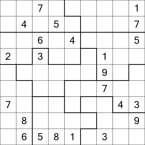 Jigsaw Sudoku - Difficile