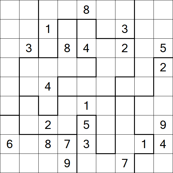 Jigsaw Sudoku - Difficile