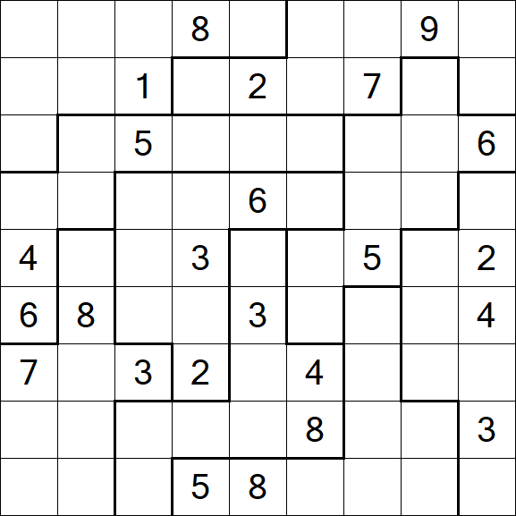 Jigsaw Sudoku - Difficile