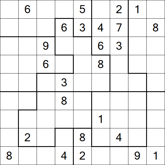 Jigsaw Sudoku - Difficile