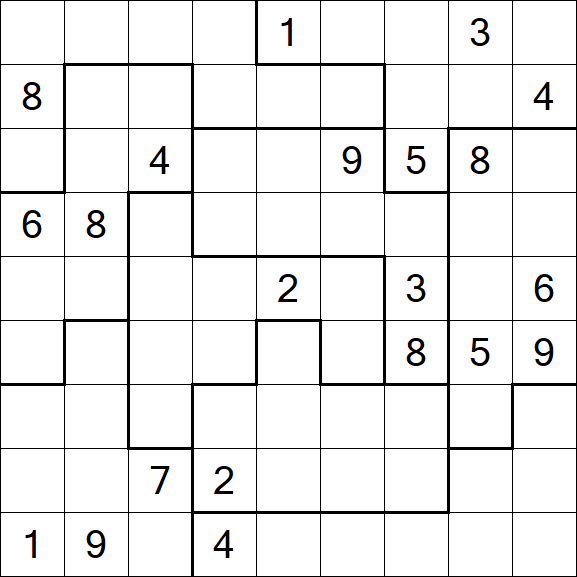 Jigsaw Sudoku - Difficile