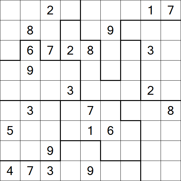 Jigsaw Sudoku - Difficile